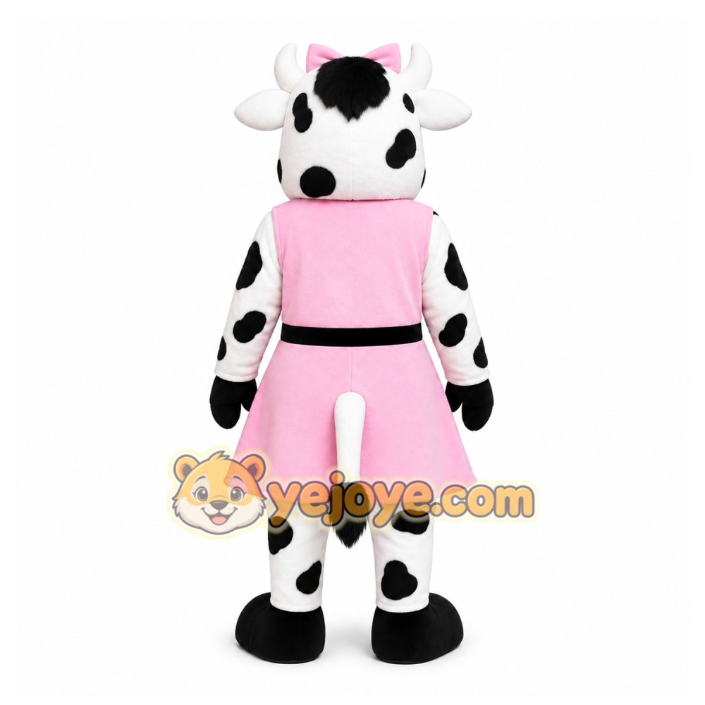 Pink Cow Mascot Costume with Custom Logo Pink Cow Mascot Costume with Custom Logo