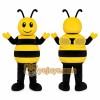 Yellow Bee Mascot Costume with Custom Logo