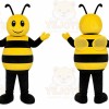 Yellow Bee Mascot Costume with Custom Logo