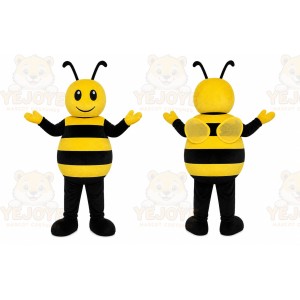 Yellow Bee Mascot Costume with Custom Logo