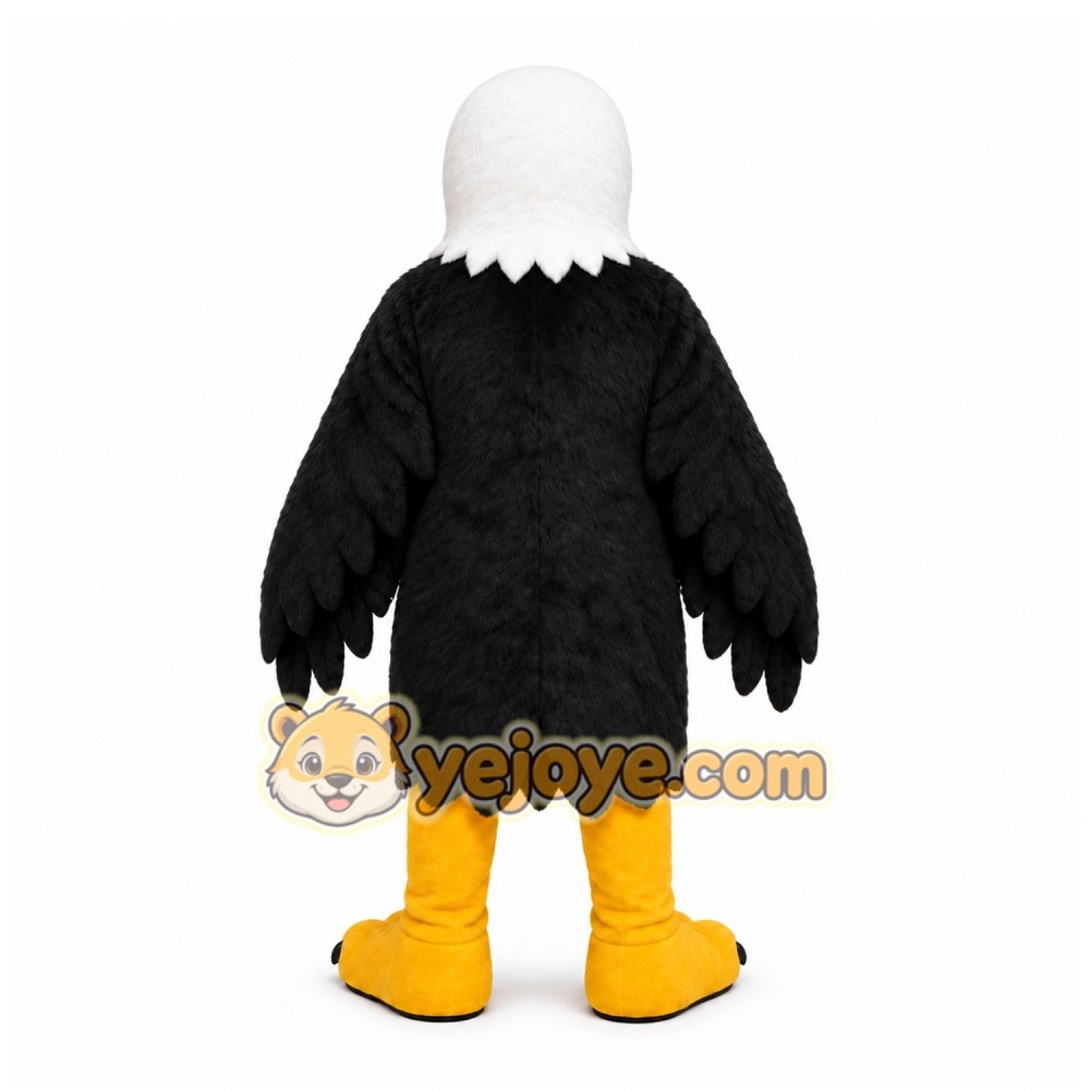 Black Eagle Mascot Costume with Custom Logo Black Eagle Mascot Costume with Custom Logo