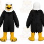Black Eagle Mascot Costume with Custom Logo
