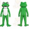 Green Frog Mascot Costume with Custom Logo