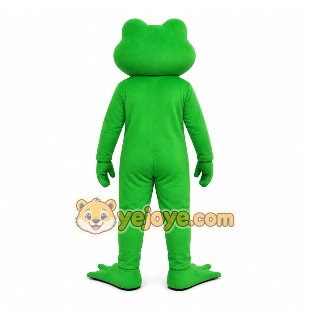 Green Frog Mascot Costume with Custom Logo Green Frog Mascot Costume with Custom Logo