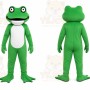 Green Frog Mascot Costume with Custom Logo