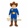 Blue Cowboy Mascot Costume with Custom Logo Blue Cowboy Mascot Costume with Custom Logo