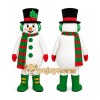 White Snowman Mascot Costume with Custom Logo White Snowman Mascot Costume with Custom Logo