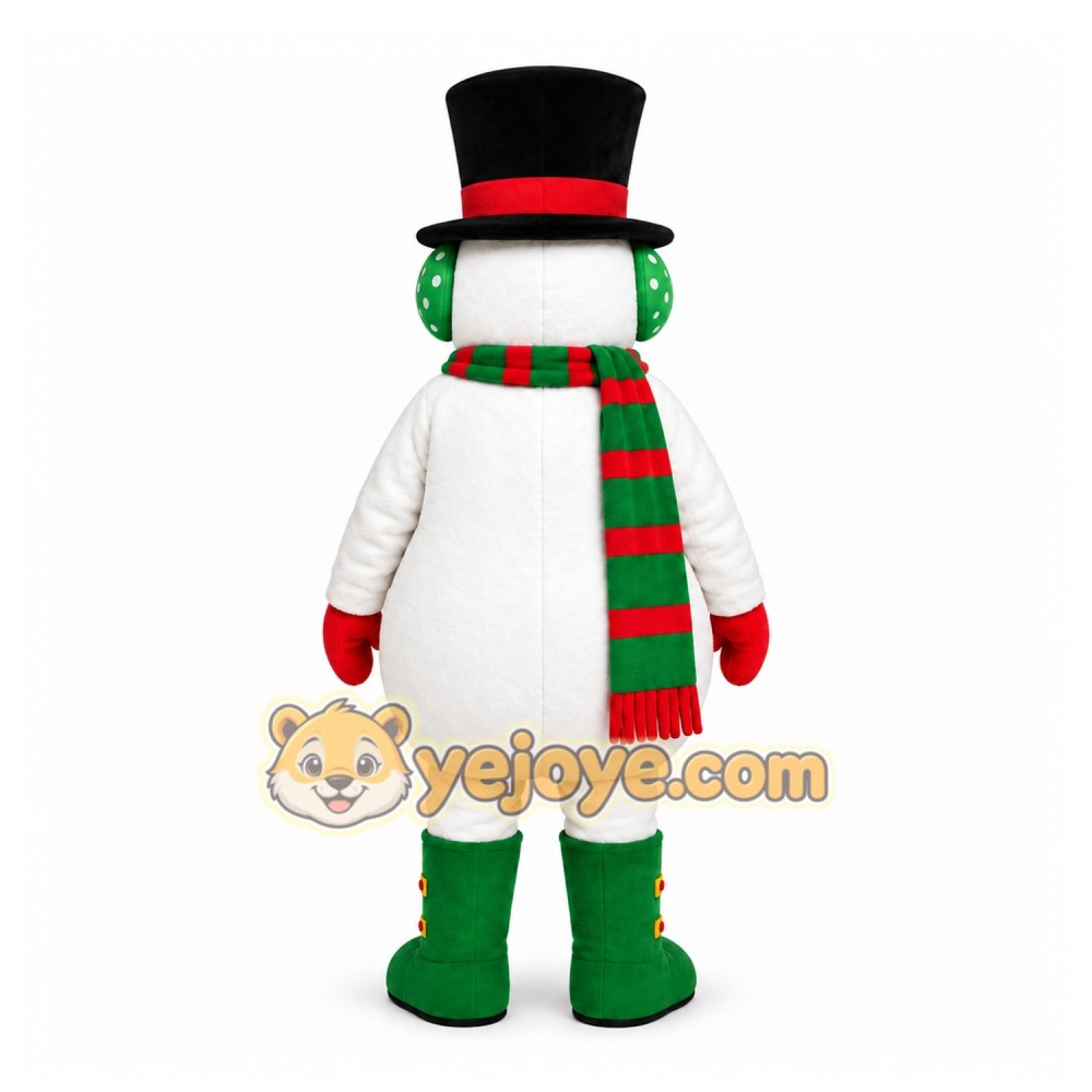 White Snowman Mascot Costume with Custom Logo White Snowman Mascot Costume with Custom Logo