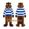 Brown Beaver Mascot Costume with Custom Logo