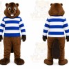 Brown Beaver Mascot Costume with Custom Logo