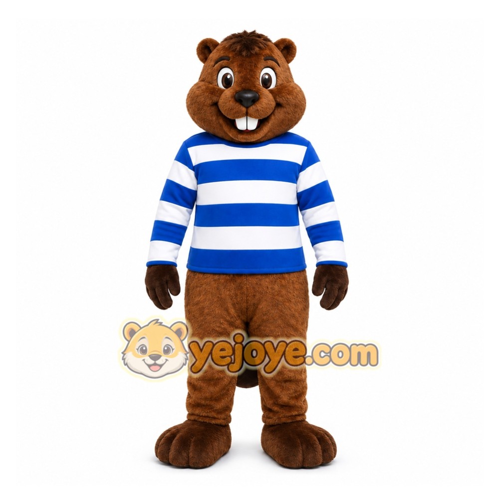 Brown Beaver Mascot Costume with Custom Logo Brown Beaver Mascot Costume with Custom Logo