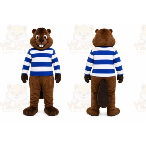 Brown Beaver Mascot Costume with Custom Logo