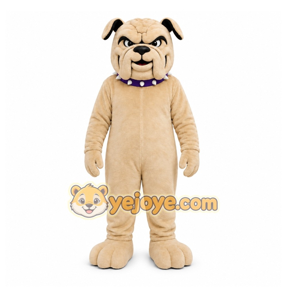 Tan Dog Mascot Costume with Custom Logo Tan Dog Mascot Costume with Custom Logo