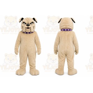 Tan Dog Mascot Costume with Custom Logo