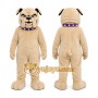 Tan Dog Mascot Costume with Custom Logo