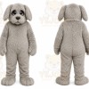 Gray Dog Mascot Costume with Custom Logo