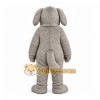 Gray Dog Mascot Costume with Custom Logo