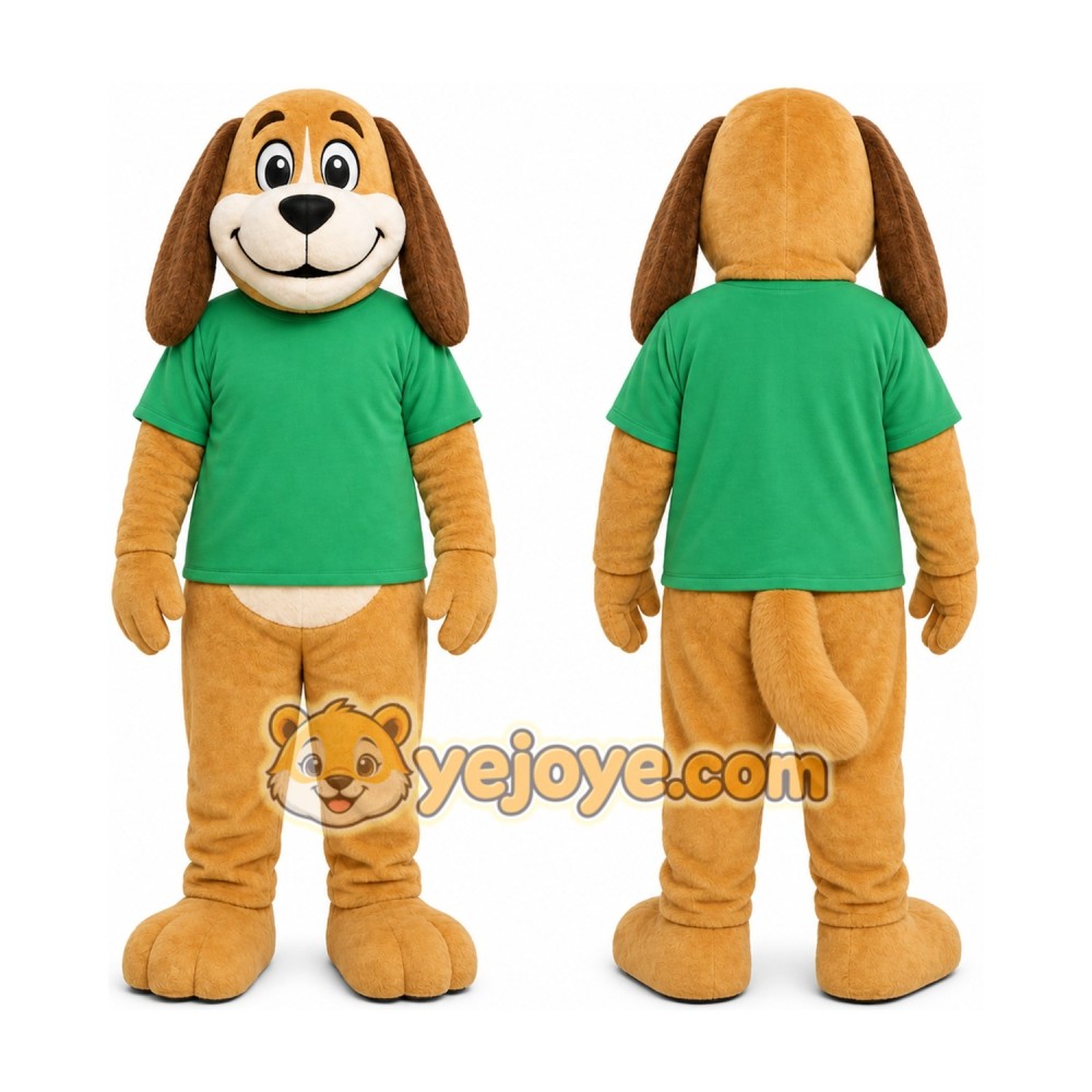 Brown Dog Mascot Costume with Custom Logo Brown Dog Mascot Costume with Custom Logo
