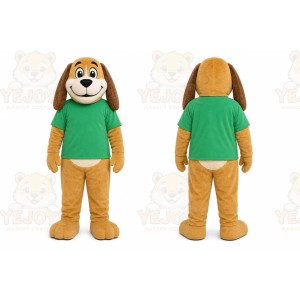 Brown Dog Mascot Costume with Custom Logo
