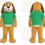 Brown Dog Mascot Costume with Custom Logo