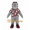 Gray Shark Mascot Costume with Custom Logo Gray Shark Mascot Costume with Custom Logo