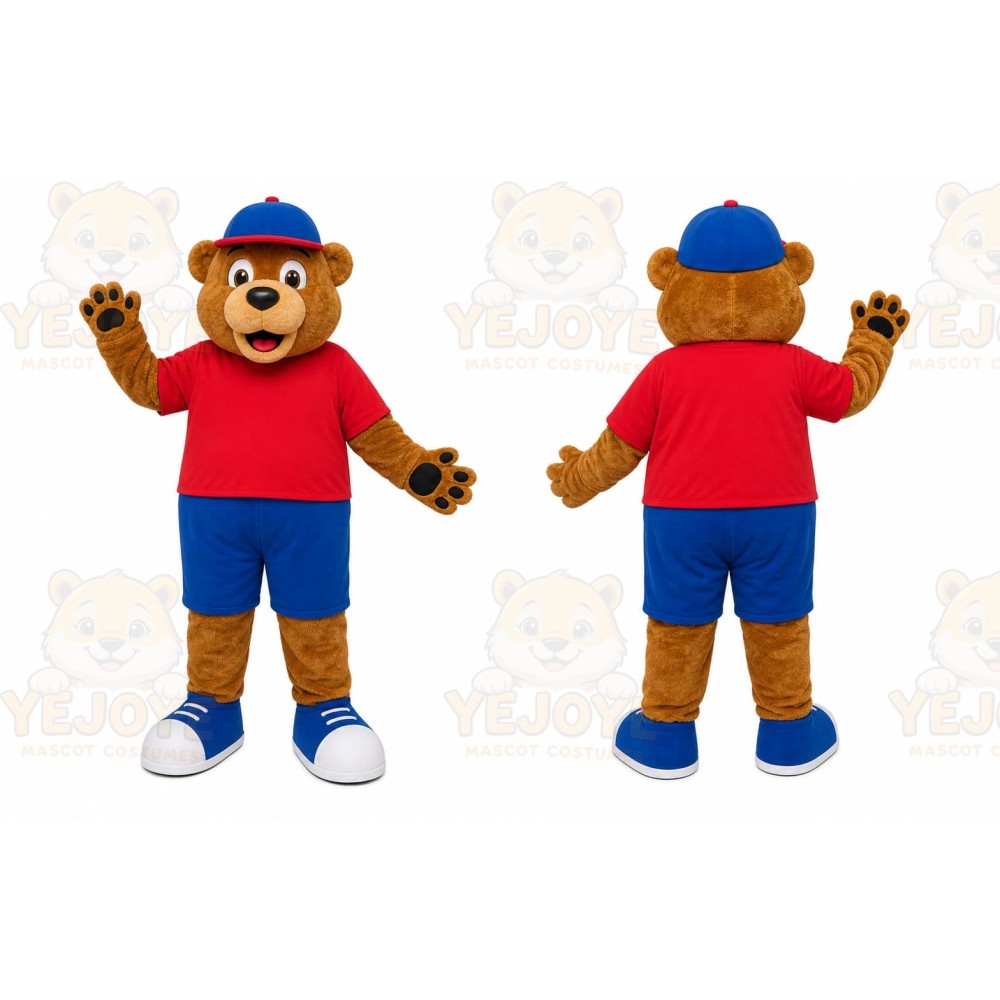 Brown Bear Mascot Costume with Custom Logo