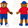 Brown Bear Mascot Costume with Custom Logo