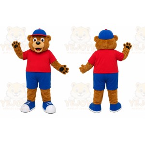 Brown Bear Mascot Costume with Custom Logo
