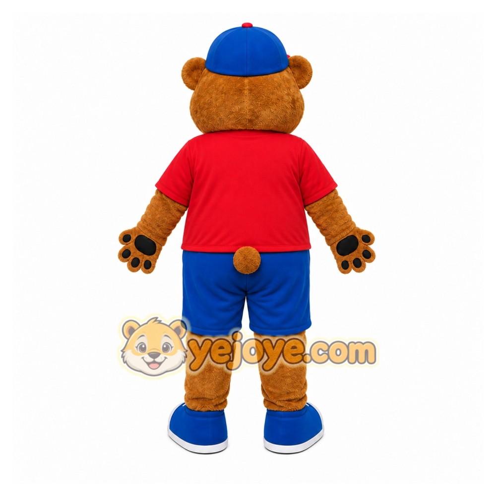 Brown Bear Mascot Costume with Custom Logo