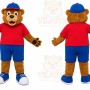 Brown Bear Mascot Costume with Custom Logo
