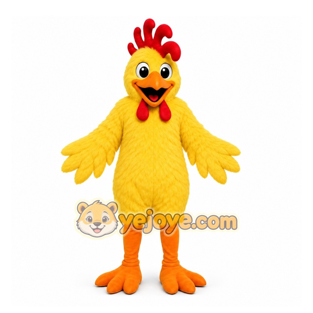 Yellow Chicken Mascot Costume with Custom Logo Yellow Chicken Mascot Costume with Custom Logo