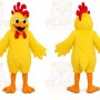 Yellow Chicken Mascot Costume with Custom Logo