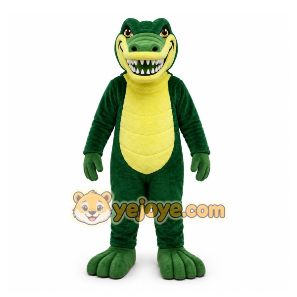 Green Alligator Mascot Costume with Custom Logo Green Alligator Mascot Costume with Custom Logo