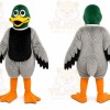 Gray Duck Mascot Costume with Custom Logo