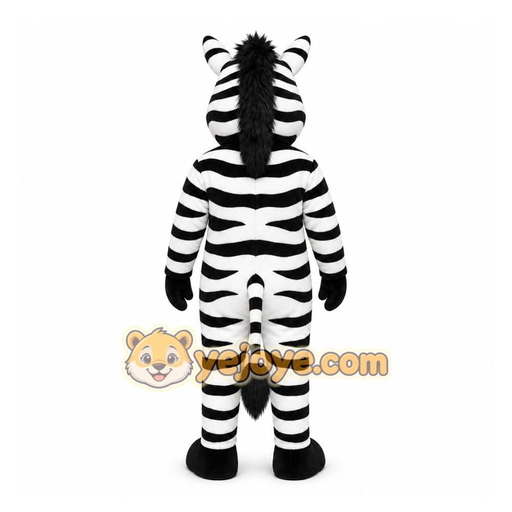 White Zebra Mascot Costume with Custom Logo White Zebra Mascot Costume with Custom Logo