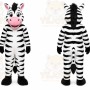 White Zebra Mascot Costume with Custom Logo