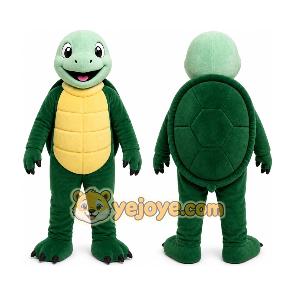 Green Turtle Mascot Costume with Custom Logo Green Turtle Mascot Costume with Custom Logo