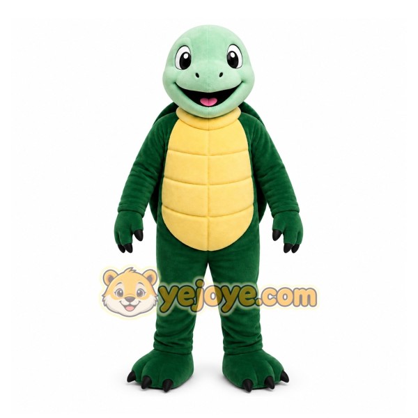 Green Turtle Mascot Costume with Custom Logo Green Turtle Mascot Costume with Custom Logo