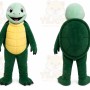 Green Turtle Mascot Costume with Custom Logo