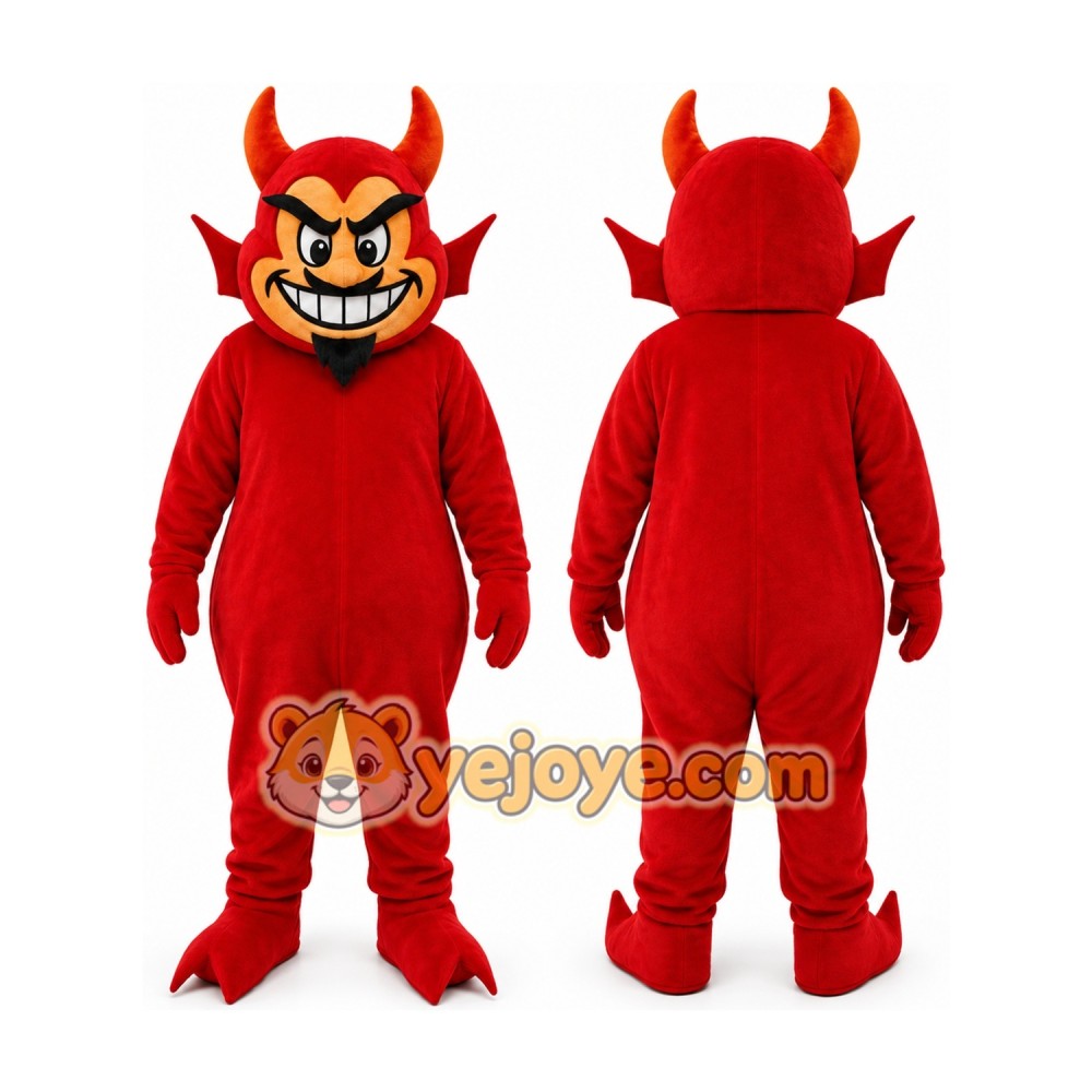 Red Devil Mascot Costume with Custom Logo Red Devil Mascot Costume with Custom Logo