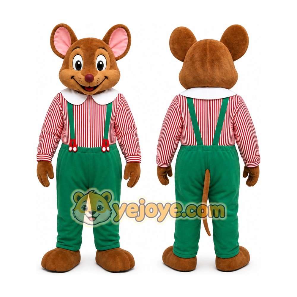 Brown Mouse Mascot Costume with Custom Logo Brown Mouse Mascot Costume with Custom Logo