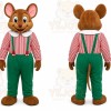 Brown Mouse Mascot Costume with Custom Logo