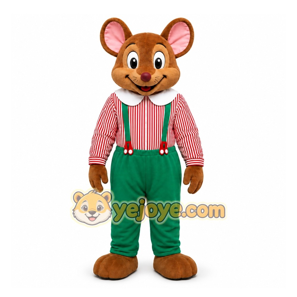 Brown Mouse Mascot Costume with Custom Logo Brown Mouse Mascot Costume with Custom Logo