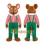 Brown Mouse Mascot Costume with Custom Logo