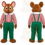 Brown Mouse Mascot Costume with Custom Logo