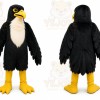 Black Eagle Mascot Costume with Custom Logo