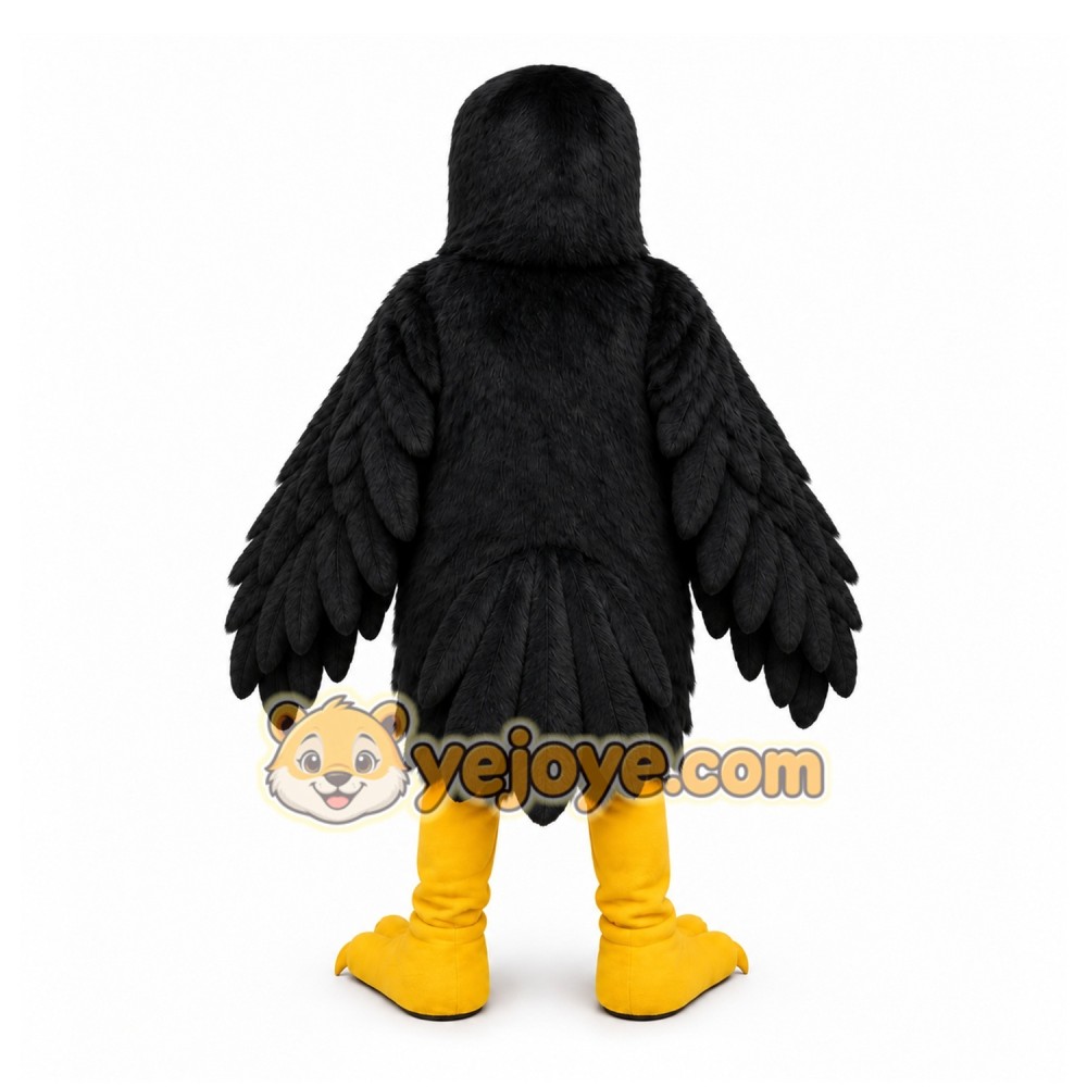 Black Eagle Mascot Costume with Custom Logo Black Eagle Mascot Costume with Custom Logo