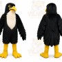 Black Eagle Mascot Costume with Custom Logo