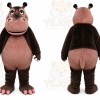 Brown Hippopotamus Mascot Costume with Custom Logo