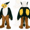 Green Eagle Mascot Costume with Custom Logo
